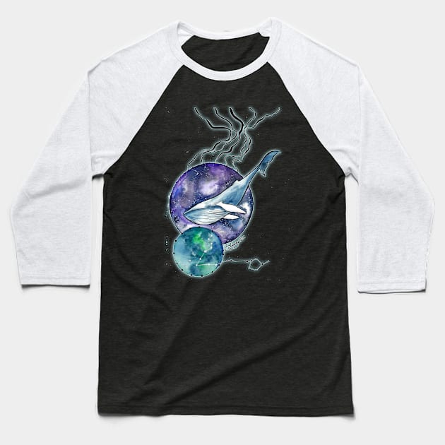 whale Baseball T-Shirt by Lyxy